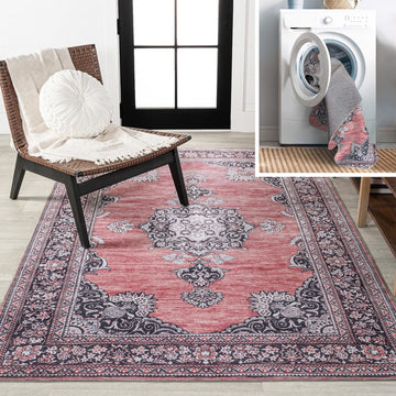 Bausch Bohemian Distressed Chenille Machine-washable Area Rug
